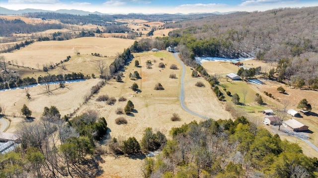 drone / aerial view with a mountain view