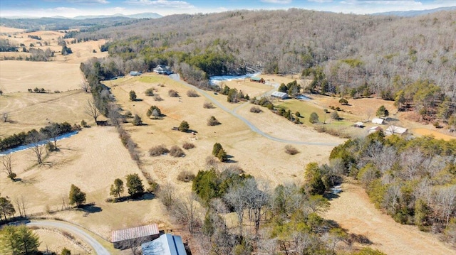 bird's eye view with a forest view