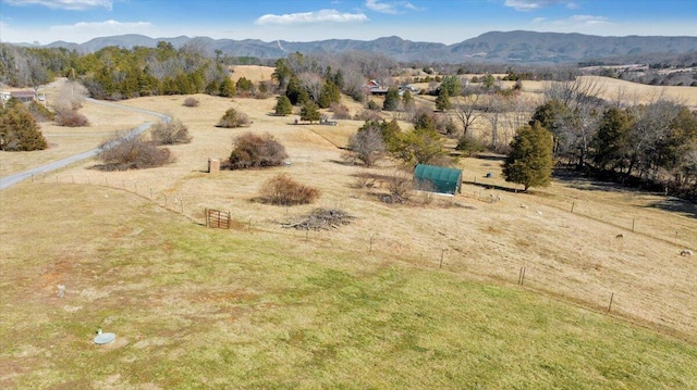 property view of mountains featuring a rural view