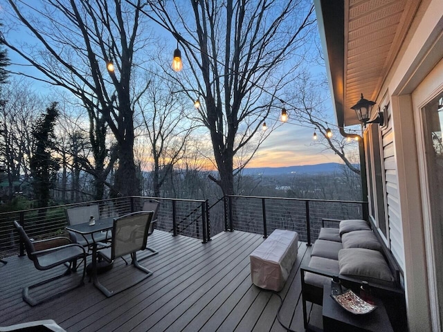 view of deck at dusk