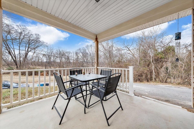 view of patio featuring outdoor dining space