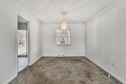 view of unfurnished dining area