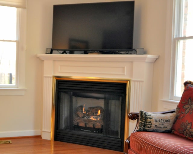 3370 Kelly Lane Ext, Roanoke, VA 24018 - detailed view of a lit fireplace and wood finished floors