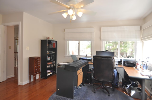 3370 Kelly Lane Ext, Roanoke, VA 24018 - office featuring wood finished floors and a ceiling fan
