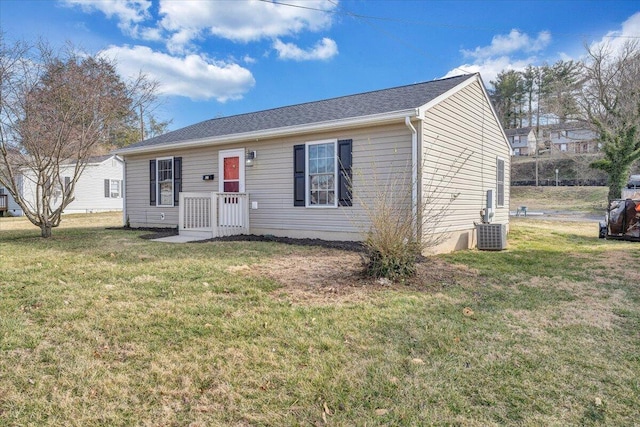 ranch-style home with a front yard