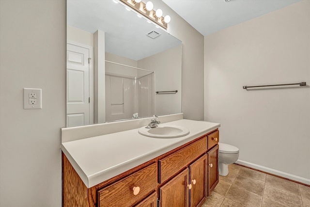 5653 Orchard Valley Cir, Roanoke, VA 24018 - full bathroom with toilet, vanity, a shower, and baseboards