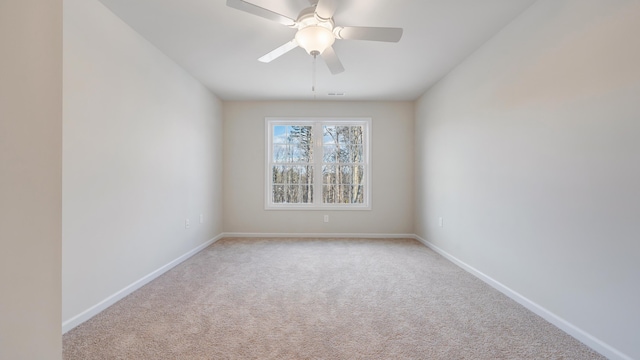 2809 Russlen Dr, Salem, VA 24153 - spare room featuring baseboards, carpet floors, and ceiling fan