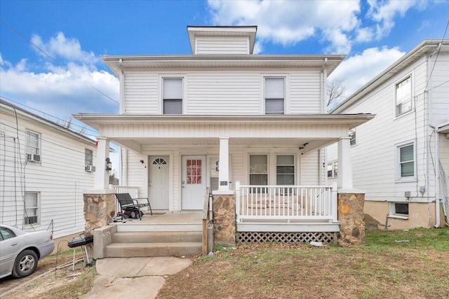 traditional style home with a porch