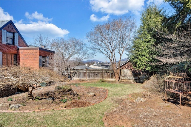 view of yard featuring fence