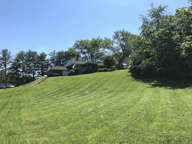 view of yard with an attached garage