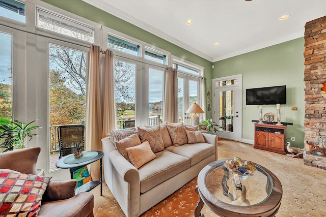 368 Penninsula Pt, Lynch Station, VA 24571 - living room featuring plenty of natural light, recessed lighting, and crown molding