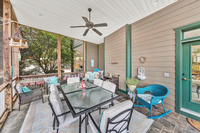 368 Penninsula Pt, Lynch Station, VA 24571 - view of patio featuring ceiling fan and outdoor dining space