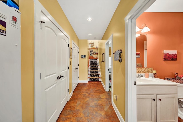 368 Penninsula Pt, Lynch Station, VA 24571 - hallway with stone finish flooring and recessed lighting