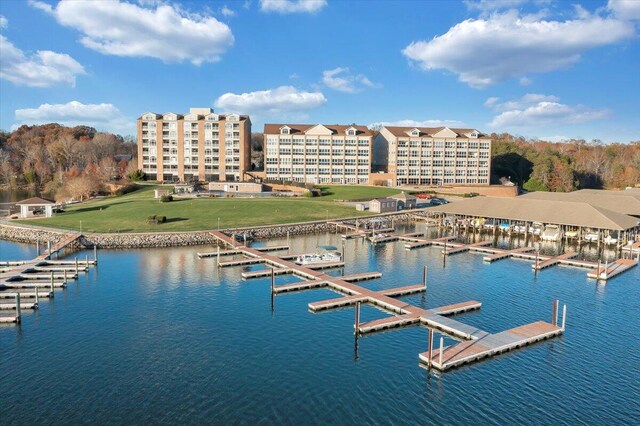 1273 Graves Harbor Trl Unit 3204, Huddleston, VA 24104 - dock with a water view, view of marina, and a yard