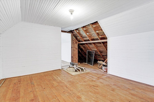 view of unfinished attic