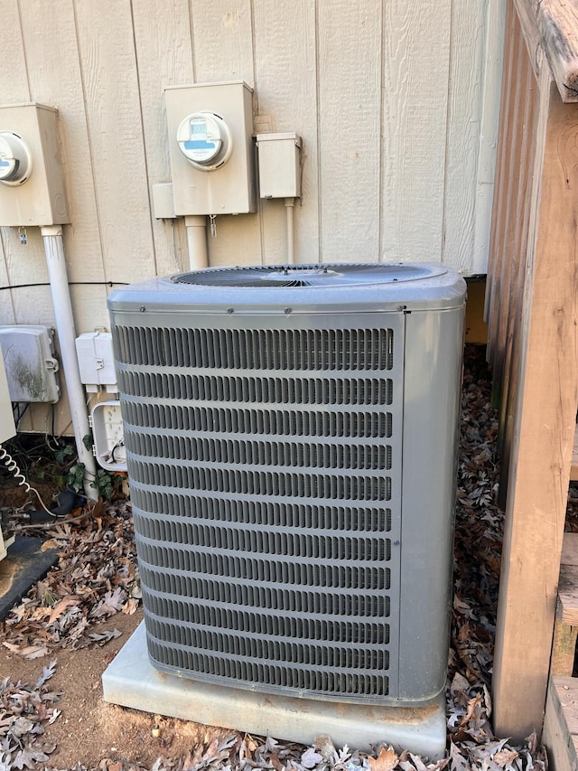 details featuring central AC unit and electric meter