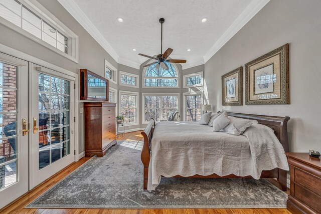 20 Waverly Ct, Moneta, VA 24121 - bedroom with access to exterior, crown molding, and wood finished floors