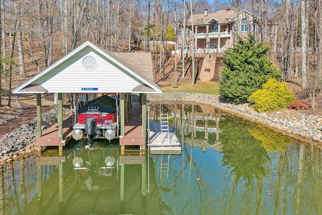 20 Waverly Ct, Moneta, VA 24121 - dock area with a water view and boat lift