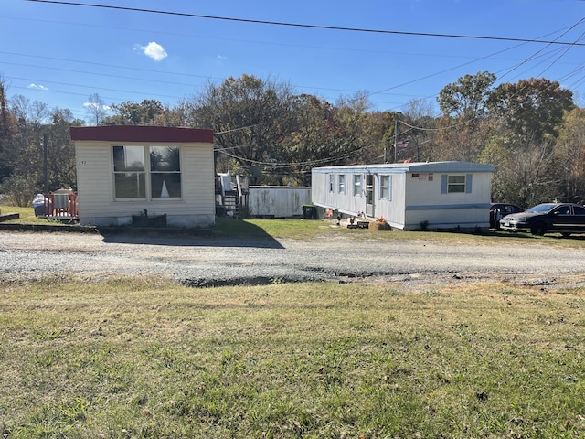 view of front of home with a front yard