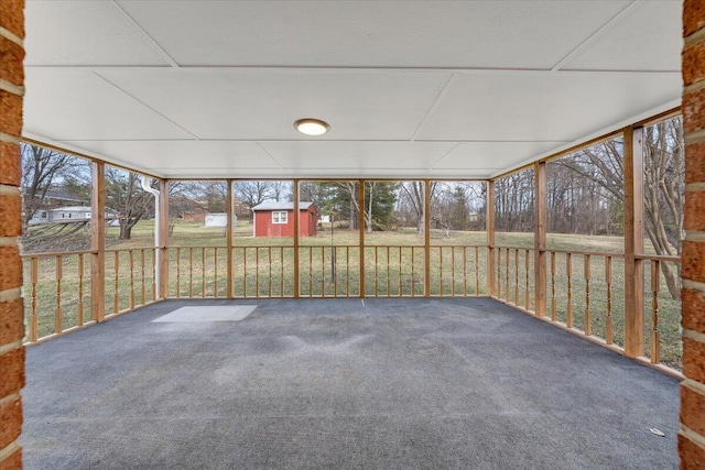 view of unfurnished sunroom