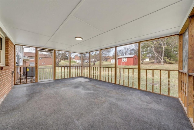 view of unfurnished sunroom