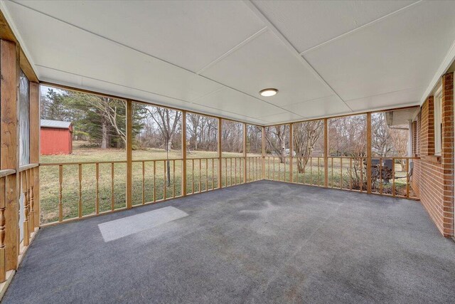 view of unfurnished sunroom