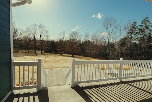 view of yard with a wooden deck