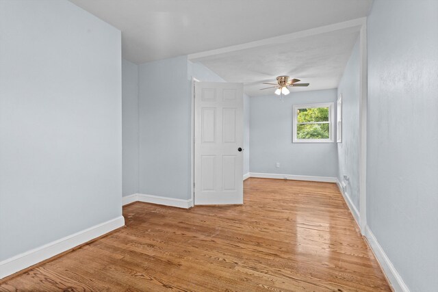 47 Westover Rd, Rocky Mount, VA 24151 - empty room with baseboards, ceiling fan, and light wood-style floors