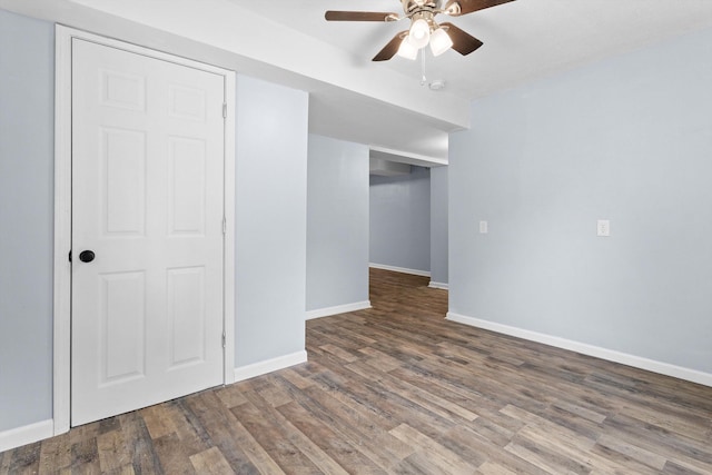 47 Westover Rd, Rocky Mount, VA 24151 - spare room with a ceiling fan, baseboards, and wood finished floors