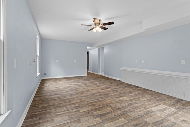 47 Westover Rd, Rocky Mount, VA 24151 - empty room with baseboards, a ceiling fan, and wood finished floors