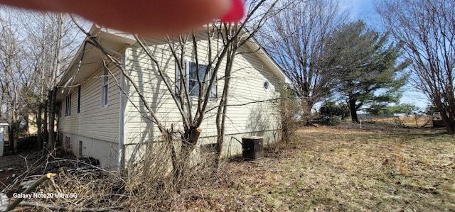 view of home's exterior featuring central air condition unit