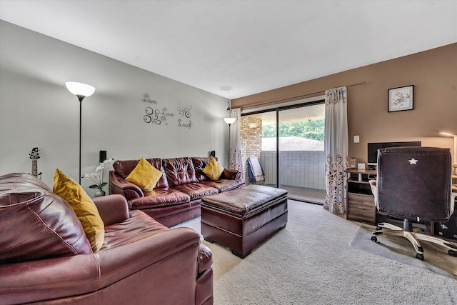 view of carpeted living area