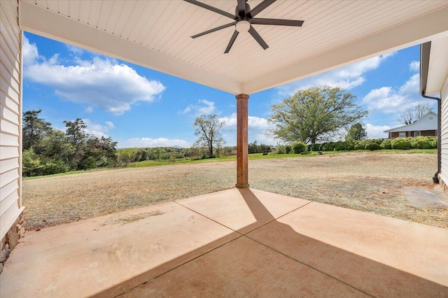 view of patio / terrace with a ceiling fan