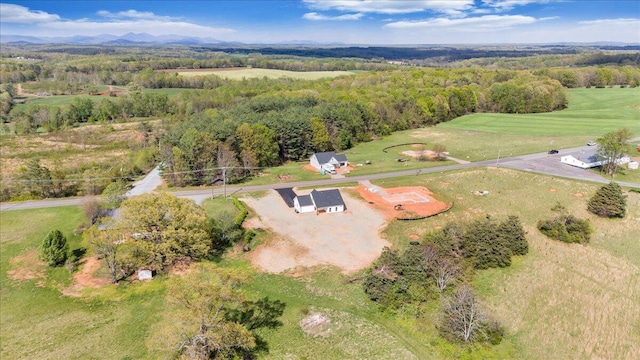 aerial view with a forest view