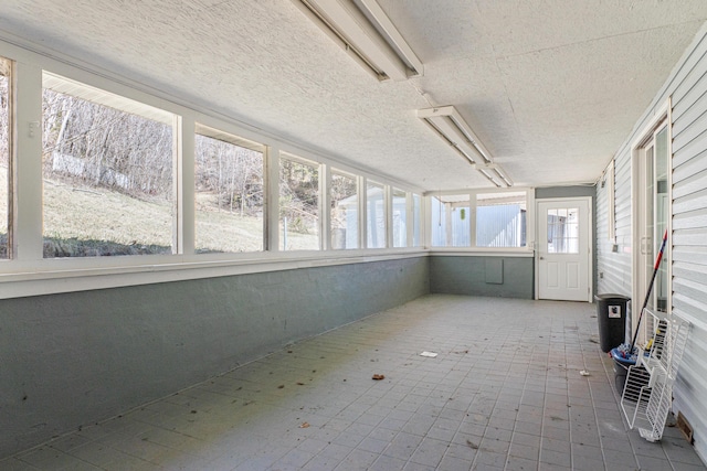 view of unfurnished sunroom