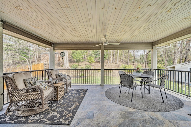 view of patio / terrace with outdoor lounge area and outdoor dining area