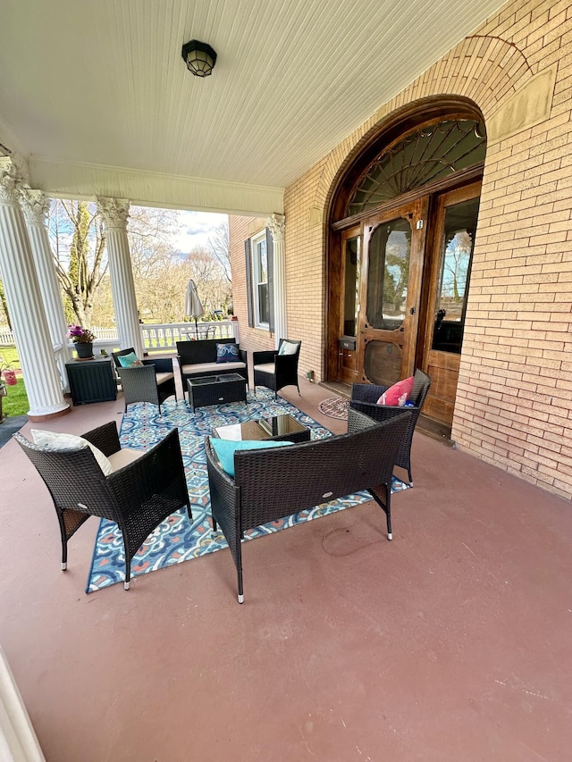 view of patio / terrace featuring an outdoor hangout area