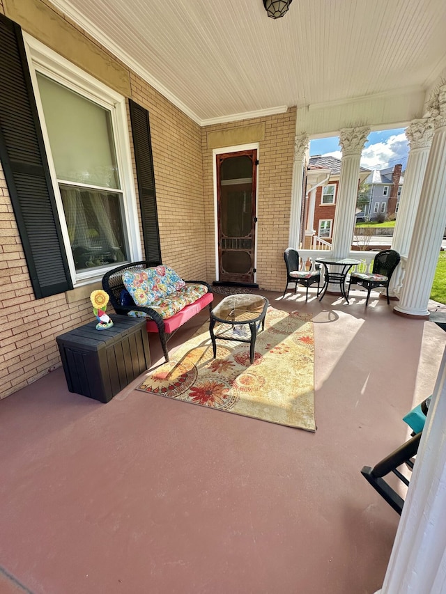 view of patio featuring covered porch