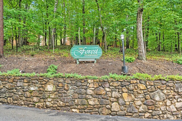 view of community sign