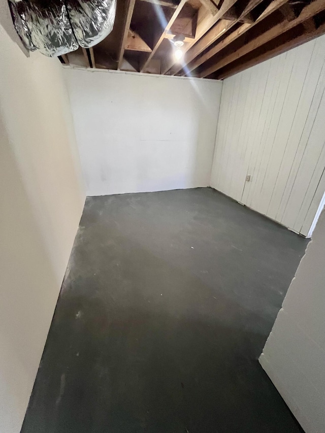 2811 Isle Of Pines Dr, Moneta, VA 24121 - unfinished below grade area featuring wooden walls