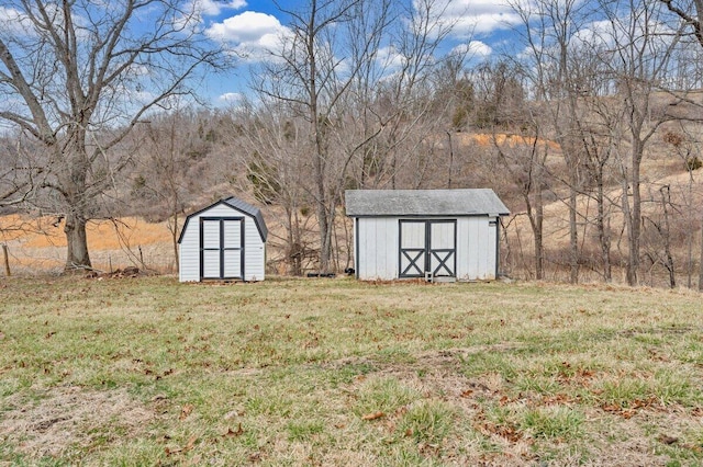 view of shed