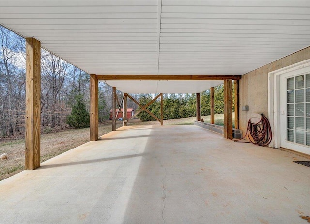 view of patio featuring a carport