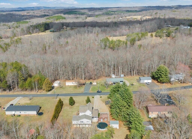 drone / aerial view with a rural view