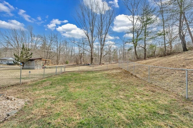 view of yard with fence