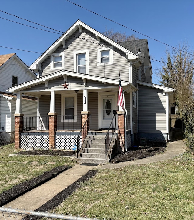 view of front of home with a porch