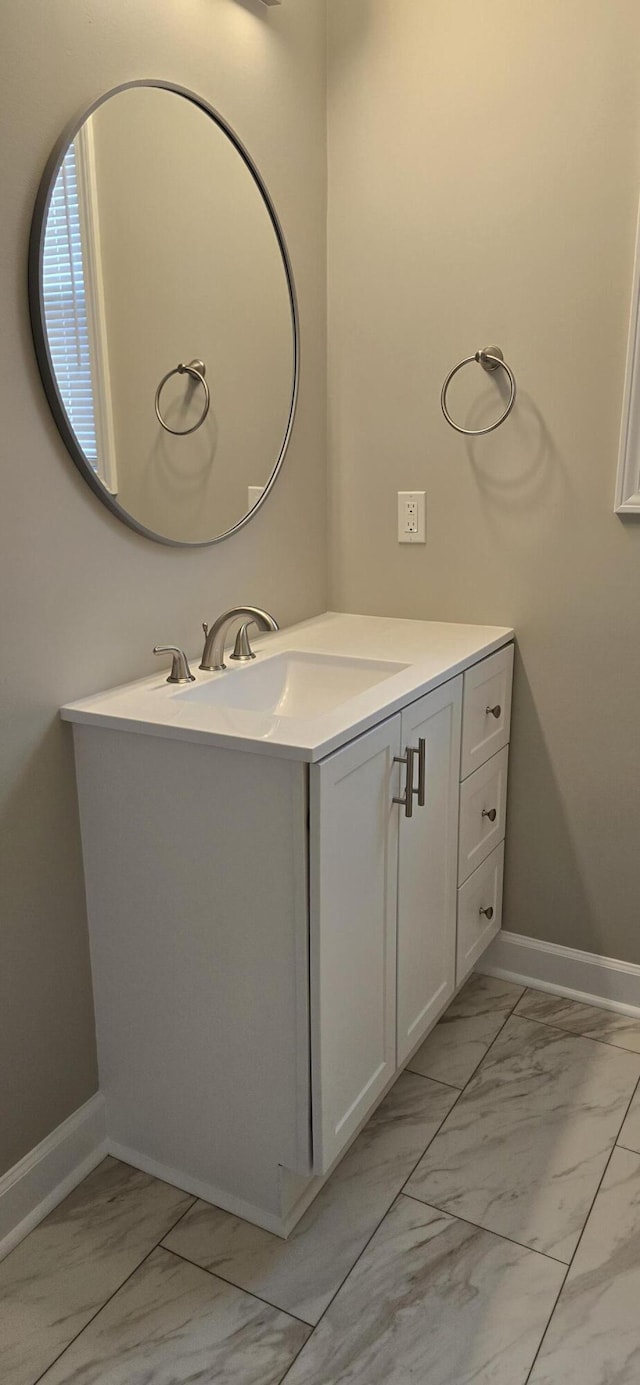 216 Franklin Ave, Vinton, VA 24179 - bathroom featuring marble look tiles and vanity