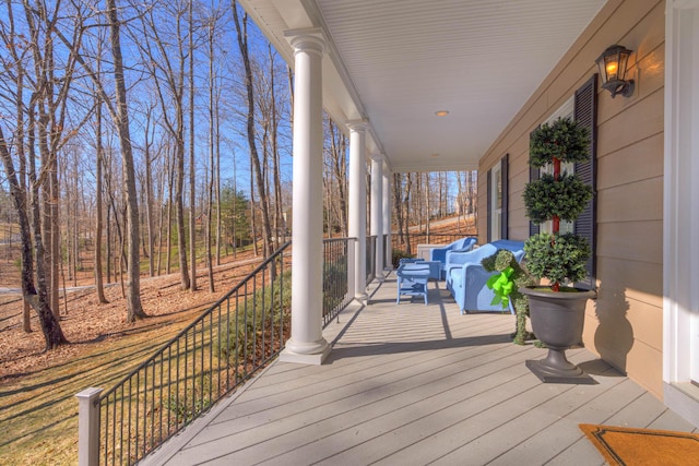 wooden deck with a porch