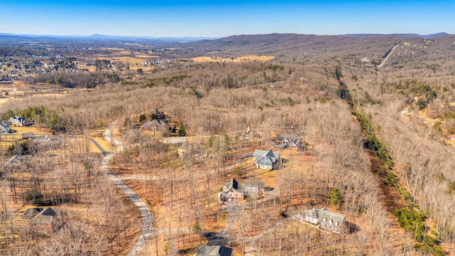 bird's eye view featuring a mountain view