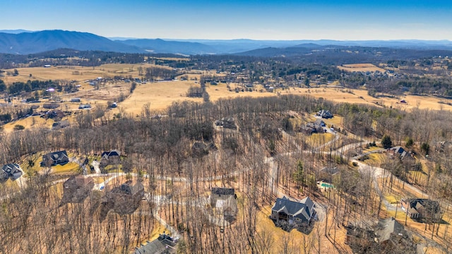 bird's eye view featuring a mountain view