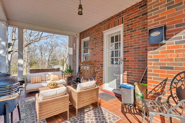 view of patio with an outdoor living space